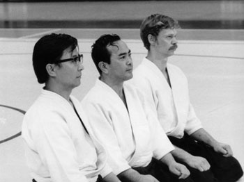 Yoshihiko Hirata, Koichi Tohei, and Bernie Lau in Seattle c. 1967