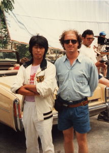 Haruo Matsuoka on the set of “Above The Law”