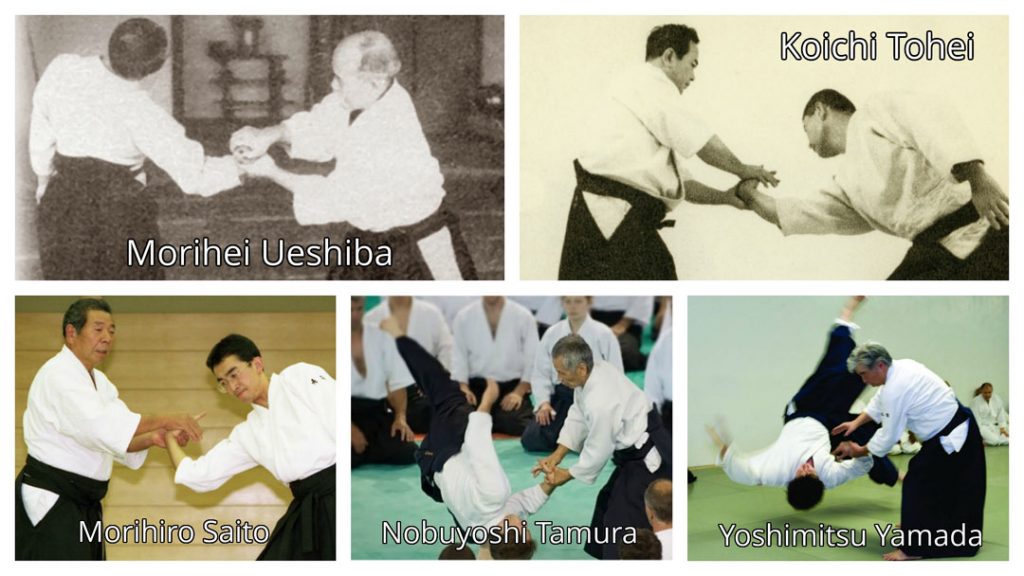 Examples of kotegaeshi performed by various well-known teachers