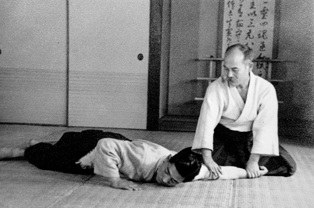Morihei Ueshiba in 1936 at the Noma Dojo, years before WWII. 